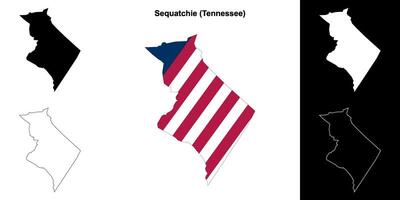 sequatchie district, Tennessee schets kaart reeks vector