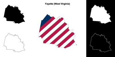 fayette district, west Virginia schets kaart reeks vector
