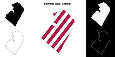 zomers district, west Virginia schets kaart reeks vector