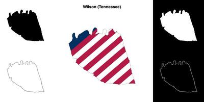 wilson district, Tennessee schets kaart reeks vector