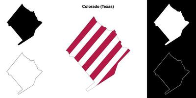 Colorado district, Texas schets kaart reeks vector