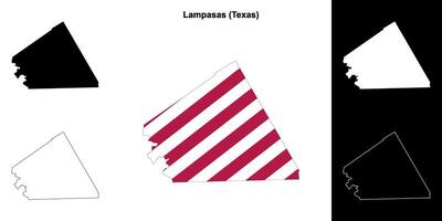 lampasa's district, Texas schets kaart reeks vector