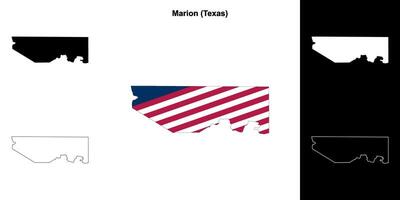 marion district, Texas schets kaart reeks vector