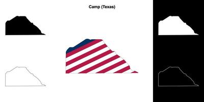 kamp district, Texas schets kaart reeks vector