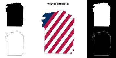 Wayne district, Tennessee schets kaart reeks vector