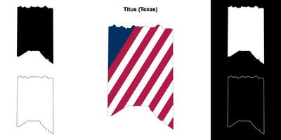 titus district, Texas schets kaart reeks vector