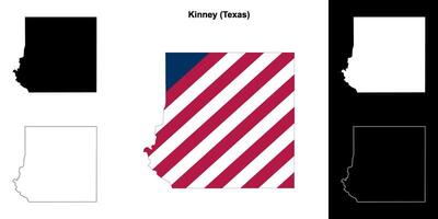 kinney district, Texas schets kaart reeks vector