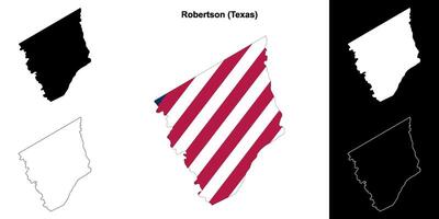 robertson district, Texas schets kaart reeks vector