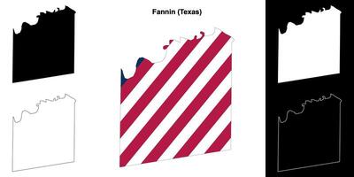 fannijn district, Texas schets kaart reeks vector