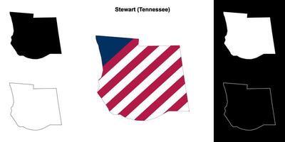stewart district, Tennessee schets kaart reeks vector