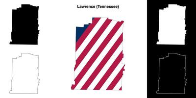 Lawrence district, Tennessee schets kaart reeks vector