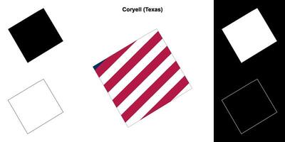 Coryel district, Texas schets kaart reeks vector