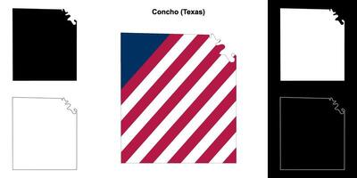 concho district, Texas schets kaart reeks vector