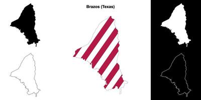 brazos district, Texas schets kaart reeks vector