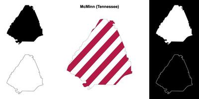 mcminn district, Tennessee schets kaart reeks vector