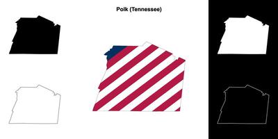 polk district, Tennessee schets kaart reeks vector