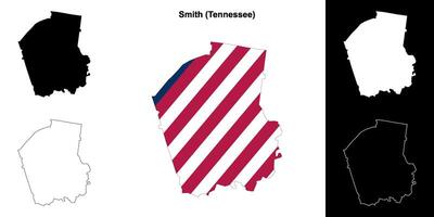 Smith district, Tennessee schets kaart reeks vector