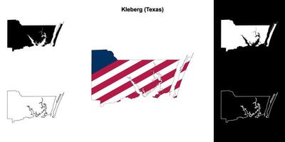 Kleberg district, Texas schets kaart reeks vector