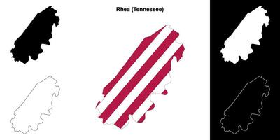 Rhea district, Tennessee schets kaart reeks vector