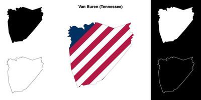 busje buren district, Tennessee schets kaart reeks vector