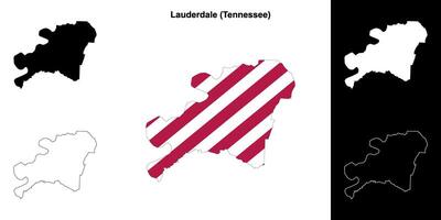 Lauderdale district, Tennessee schets kaart reeks vector