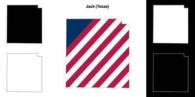 jack district, Texas schets kaart reeks vector