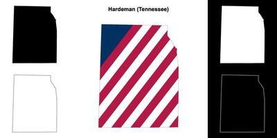 harde man district, Tennessee schets kaart reeks vector