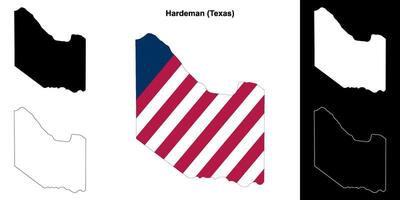 harde man district, Texas schets kaart reeks vector