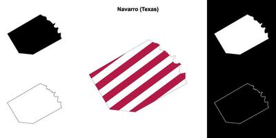 navarro district, Texas schets kaart reeks vector