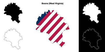 boone district, west Virginia schets kaart reeks vector