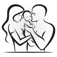 familie silhouet ouders vector