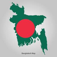 Bangladesh kaart met nationaal vlag vector