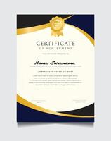 elegant modern goud baseren diploma certificaat sjabloon. gebruik voor afdrukken, certificaat, diploma, diploma uitreiking vector