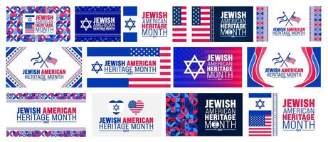 mei is Joods Amerikaans erfgoed maand achtergrond ontwerp sjabloon bundel. gebruik naar achtergrond, banier, aanplakbiljet, kaart, en poster ontwerp sjabloon. vector