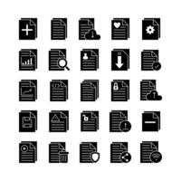 document icon set vector verloop voor website, mobiele app, presentatie, sociale media. geschikt voor gebruikersinterface en gebruikerservaring.