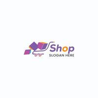 abstract modern ecommerce logo ontwerp kleurrijk helling boodschappen doen zak logo sjabloon vector