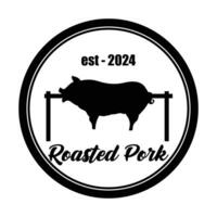 gebraden varkensvlees , silhouet voor restaurant logo inspiratie vector