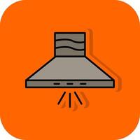 keuken kap gevulde oranje achtergrond icoon vector