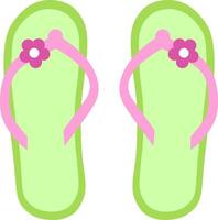 plastic groen slippers strand accessoires geïsoleerd, vakanties concept vector