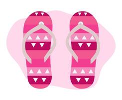 gekleurde slippers icoon. slippers icoon. omdraaien flop geïsoleerd roze gestreept Aan wit achtergrond. illustratie. vector