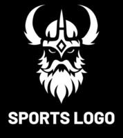 viking themed sport- logo sjabloon.silhouet stijl logo illustratie ontwerp voor sport. vector