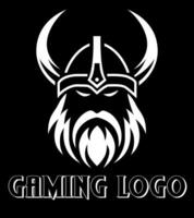 viking themed gaming logo sjabloon. silhouet stijl logo ontwerp voor esports vector