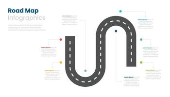 routekaart infographic sjabloon ontwerp met 7 stappen. vector