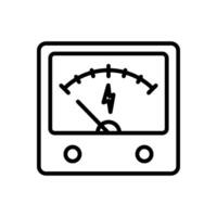 voltmeter icoon , zwart lijn icoon, geïsoleerd achtergrond vector