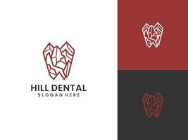 berg heuvel natuur tandheelkundig kliniek logo ontwerp vector