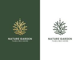 abstract luxe goud natuur tuin logo ontwerp vector