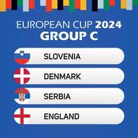 2024 Duitsland Europese Amerikaans voetbal kampioenschap groep c Slovenië Denemarken Servië Engeland vector