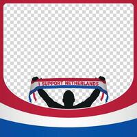 ik ondersteuning Nederland Europese Amerikaans voetbal kampioenschap profil afbeelding kader banners voor sociaal media euro Duitsland 2024 vector