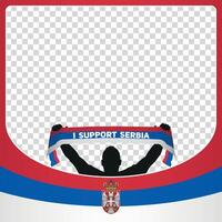 ik ondersteuning Servië Europese Amerikaans voetbal kampioenschap profil afbeelding kader banners voor sociaal media euro Duitsland 2024 vector