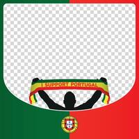 ik ondersteuning Portugal Europese Amerikaans voetbal kampioenschap profil afbeelding kader banners voor sociaal media euro Duitsland 2024 vector